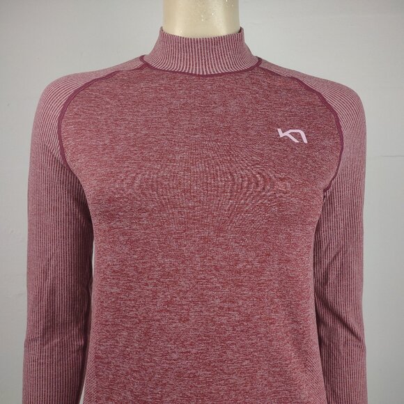 Kari Traa dark red burgundy lightweight long sleeve base layer top womens Medium - Picture 2 of 8
